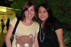 Diana Prilepsky, SIS/BA '11, left, and a friend in Tokyo.